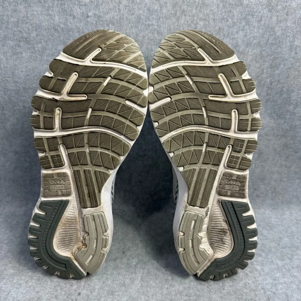 Brooks Adrenaline 20 Womens Shoes Size 9.5 White Silver Low Top Running Sneakers